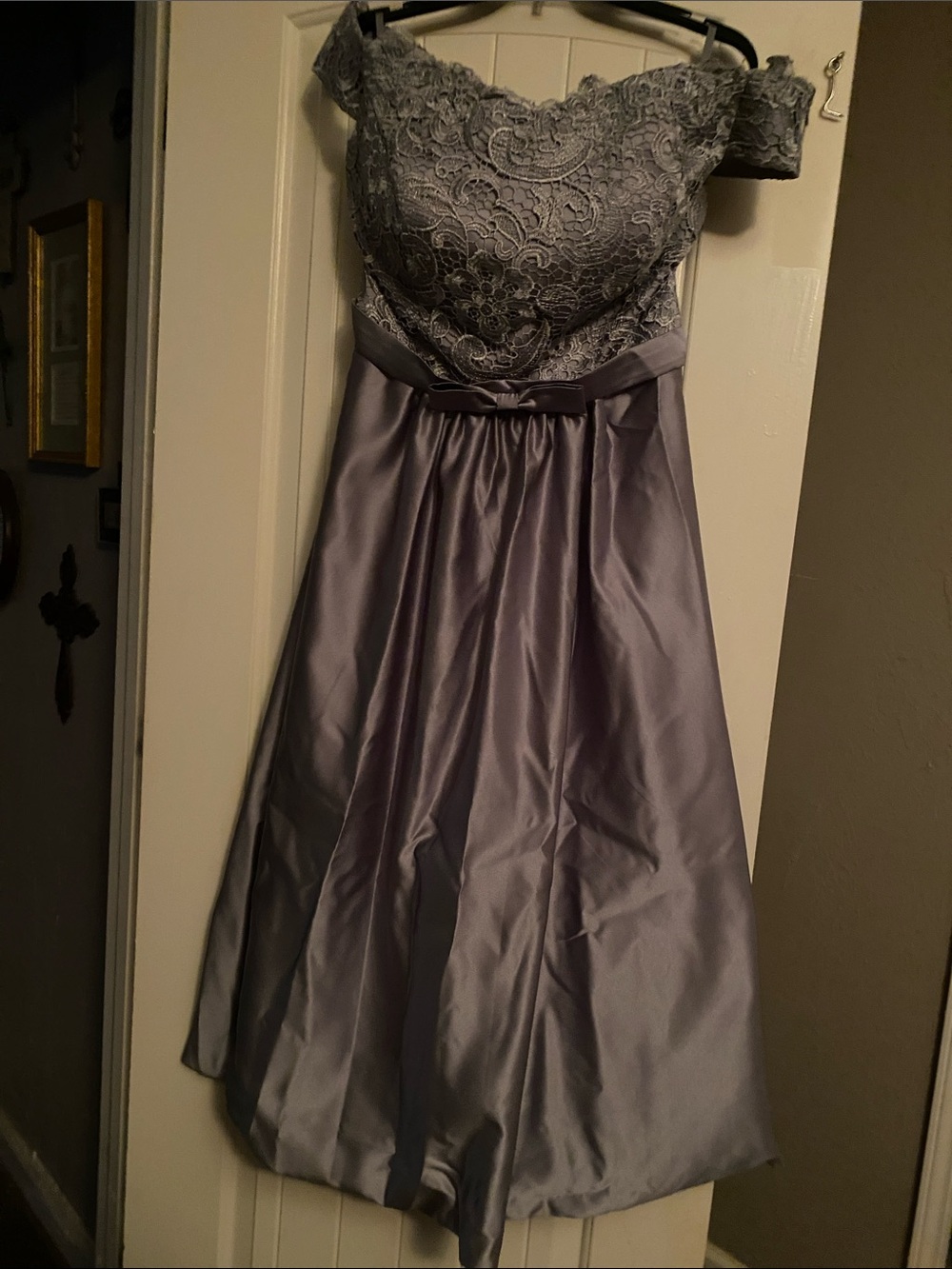 Beautiful Grey Laced Prom or Wedding Party Dress